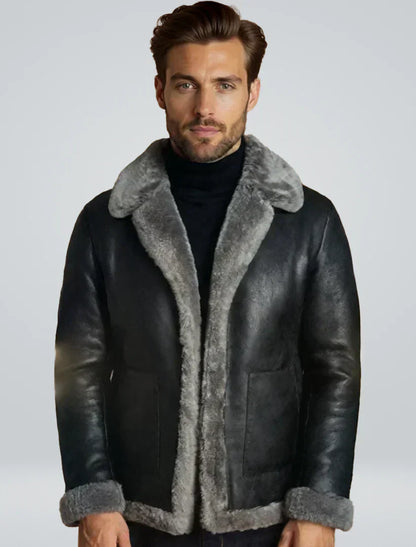 Johann stilvolle lederjacke – zeitloses herren-design aus echtleder