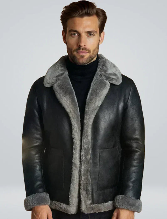 Johann stilvolle lederjacke – zeitloses herren-design aus echtleder