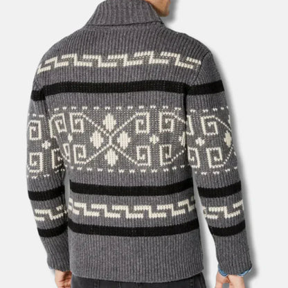 Simon – woll-cardigan mit schalkragen und zipper