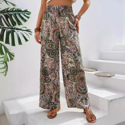 Bunte Boho-Hose mit Paisley-Muster - Leila