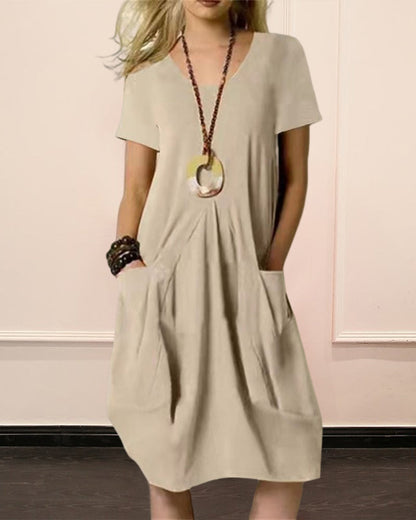 Nora - khaki tunika-kleid