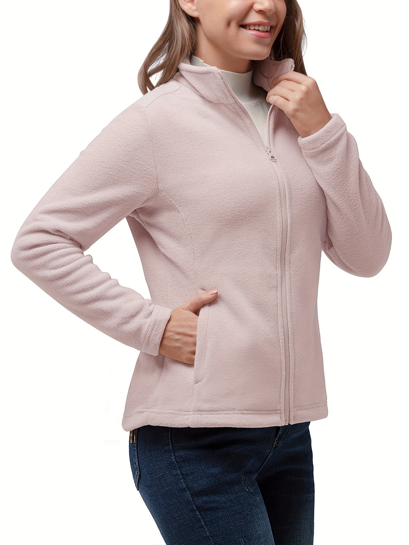 Damen Fleecejacke mit durchgehendem Reißverschluss