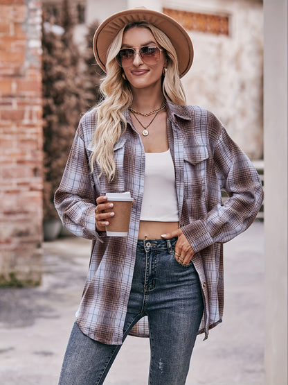 Marineblaues Karohemd - Sophia