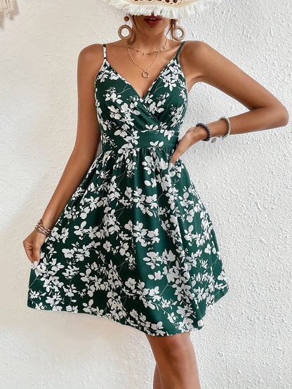 Grünes Blumen Sommerkleid - Lisa