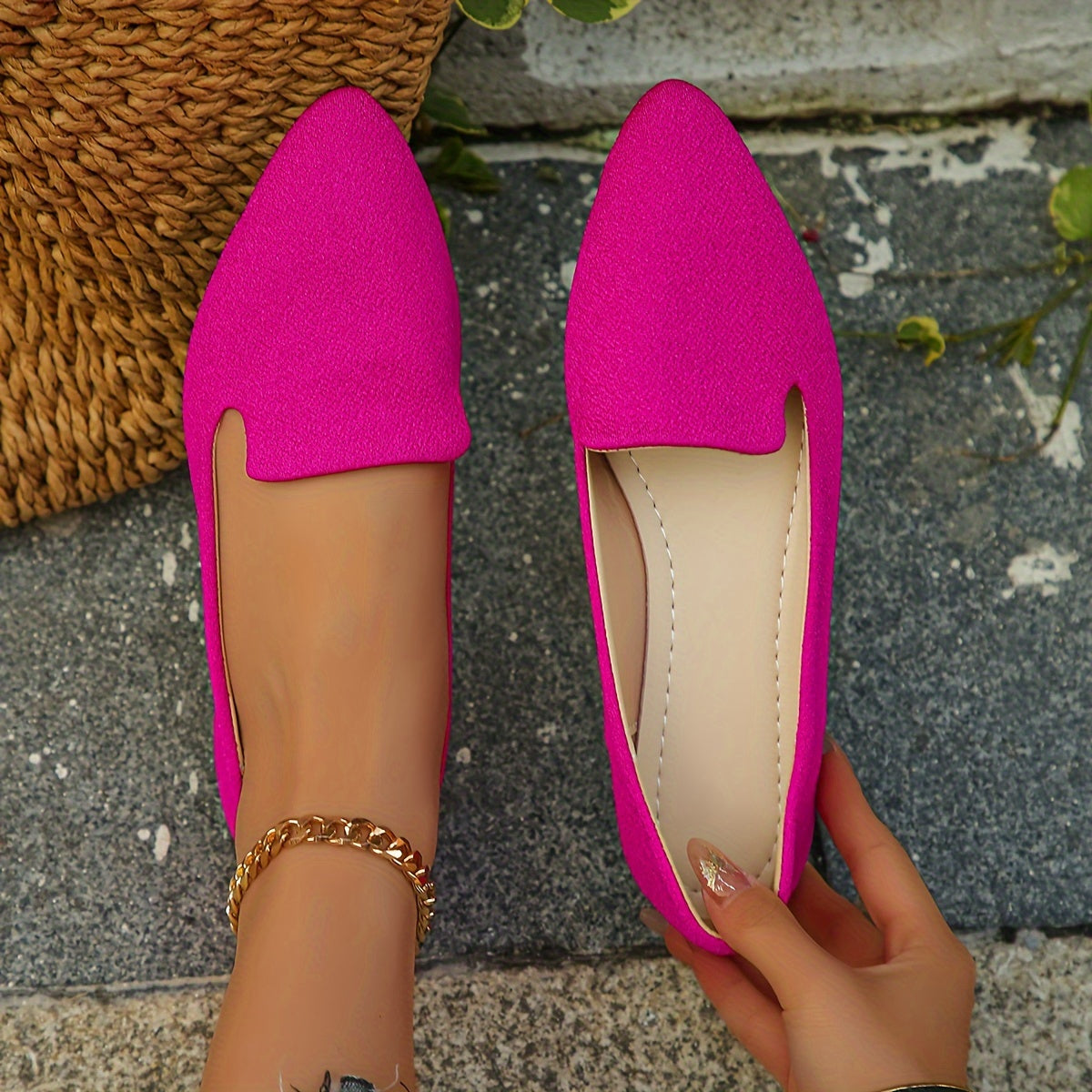 Elegante Schwarze Ballerinas - Spitz