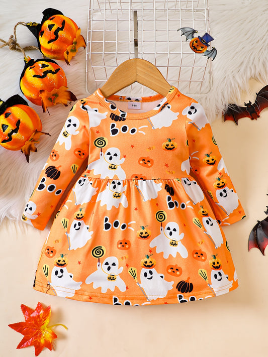 Halloween-Kleid für Baby Mädchen mit Print