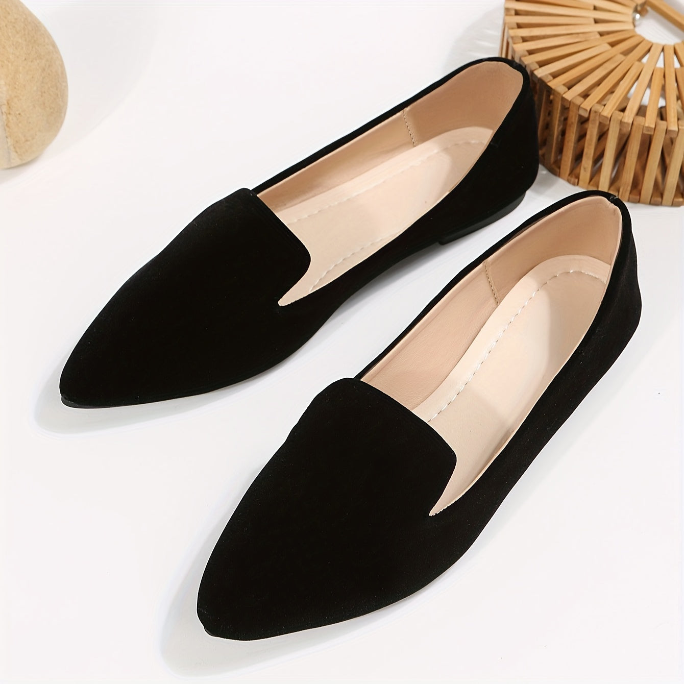 Elegante Schwarze Ballerinas - Spitz