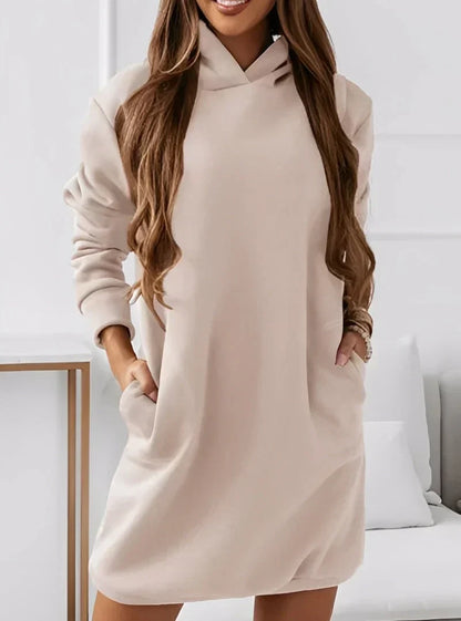 Michaela stylisches minikleid mit kapuze – damen