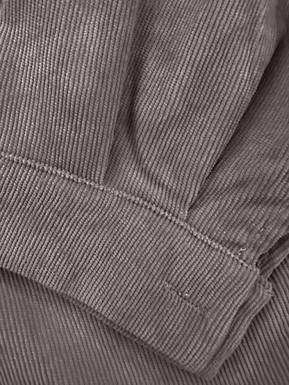 Graue Cordjacke mit Knopfleiste - Ella