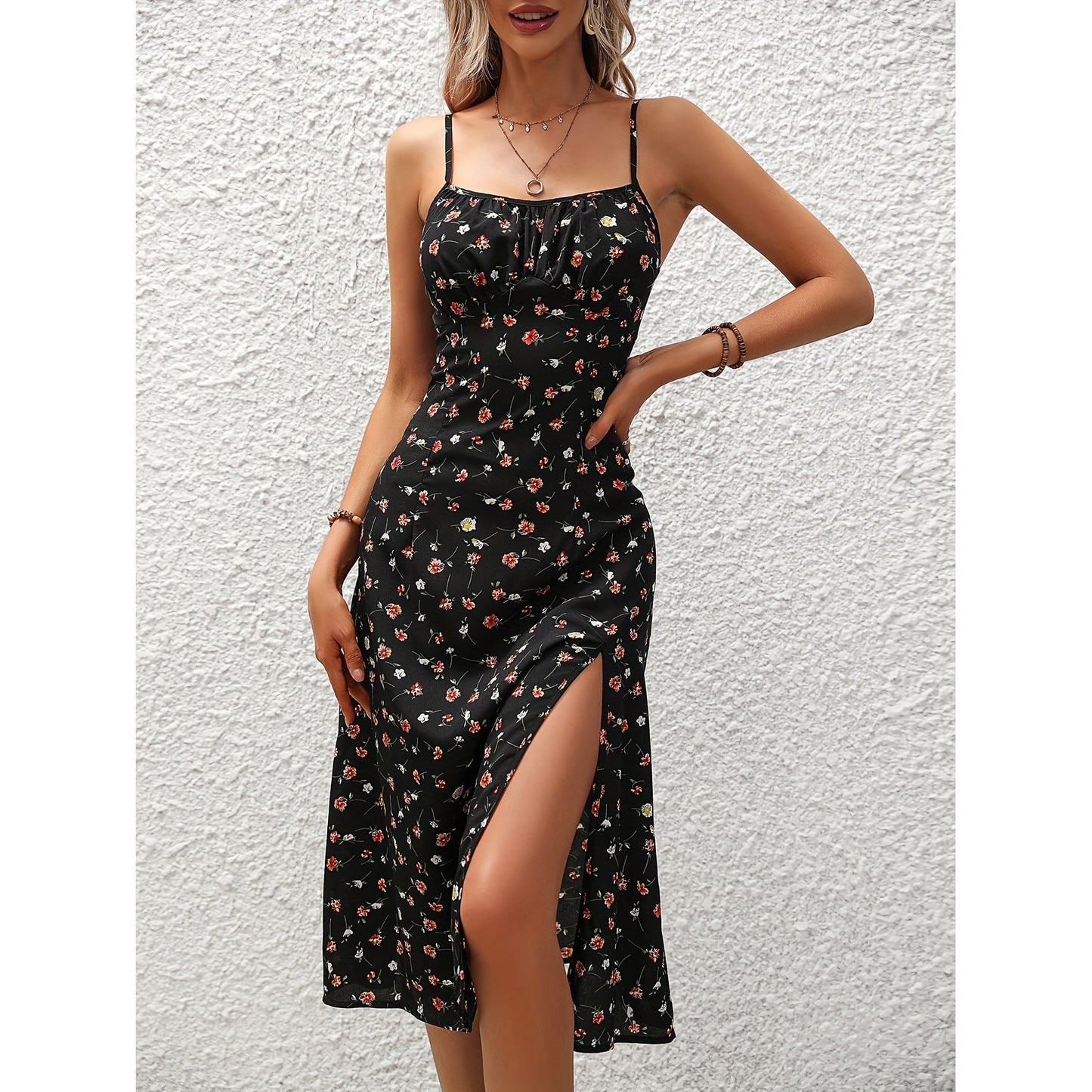 Valentina - rotes polka-dot midi-kleid