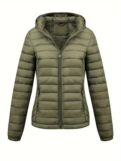 Damen Zip-up hoodie puffy coat