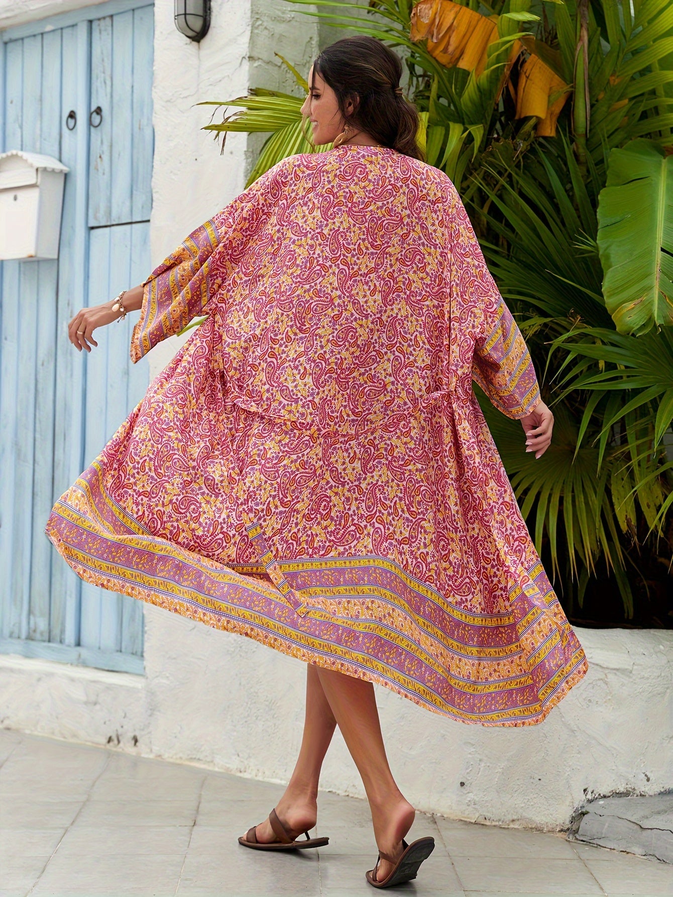 Rosa Kimono mit Gürtel - Lena