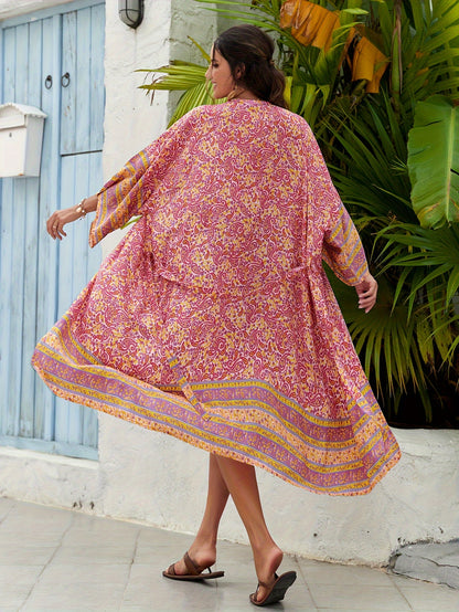 Rosa Kimono mit Gürtel - Lena