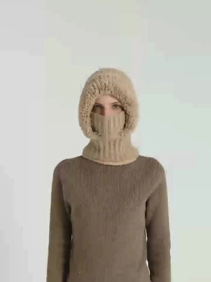 Warme Strickmütze mit Fleecefutter und Ohrenschutz