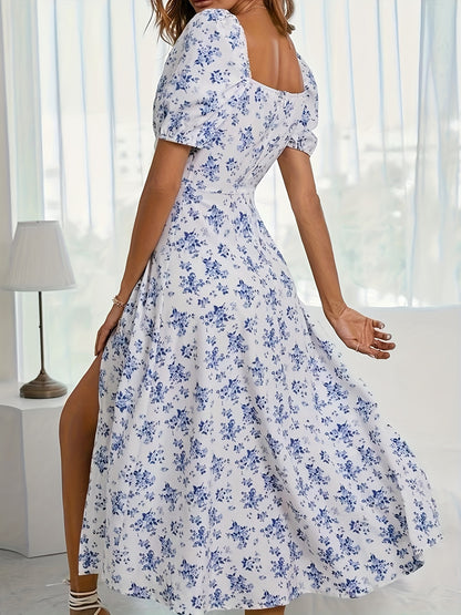 Schwarzes Blumen Sommerkleid - Sophia