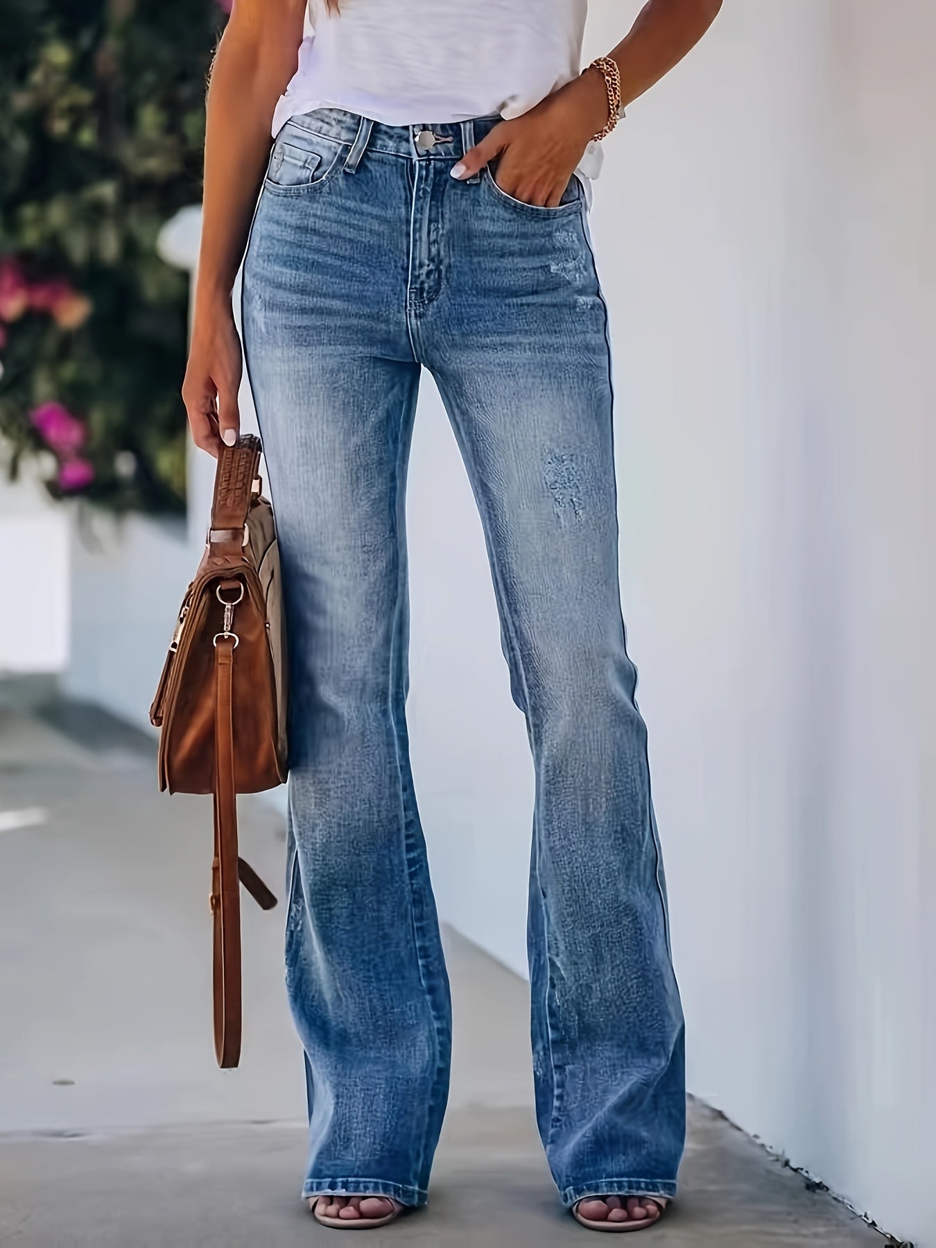 Blau bootcut-jeans - laura