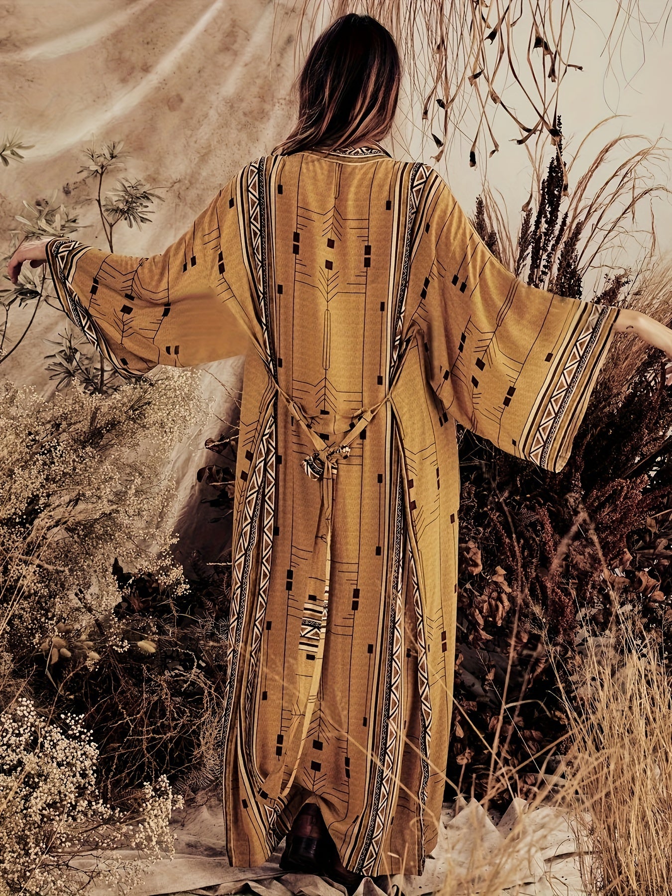 Beige Kimono-Strandkleid - Sophia