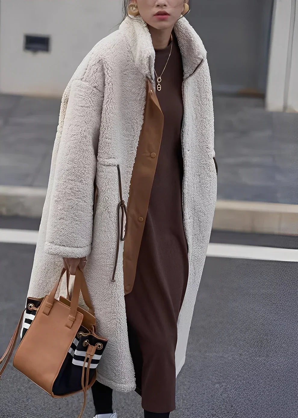 Noelene warmer, lässiger wollmantel – damen