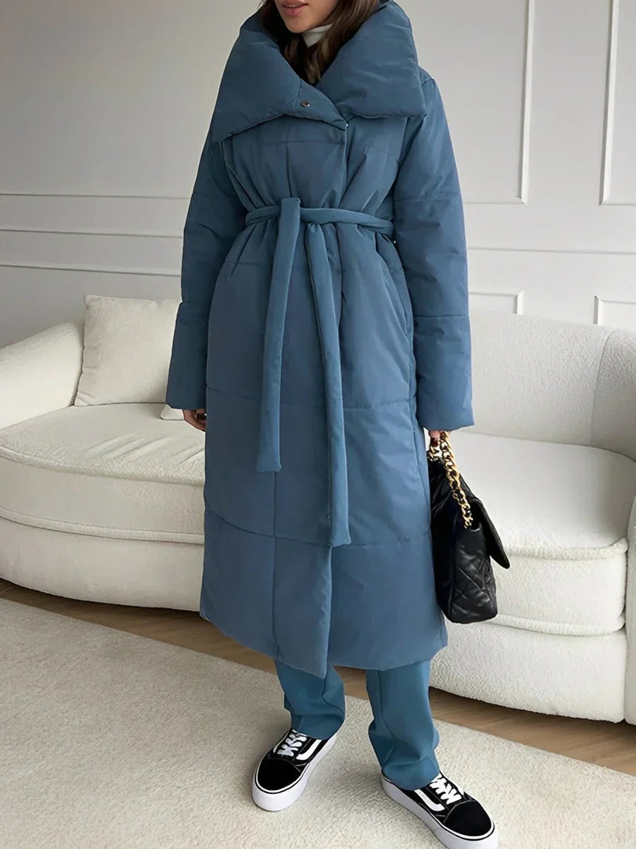 Adaline lange, warme steppjacke – damen