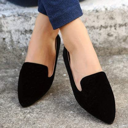 Elegante Schwarze Ballerinas - Spitz