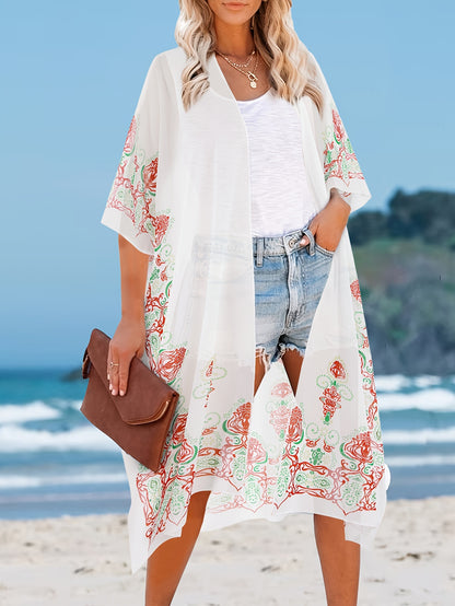 Weißes Boho-Kimono - Clara