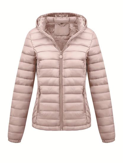 Damen Zip-up hoodie puffy coat