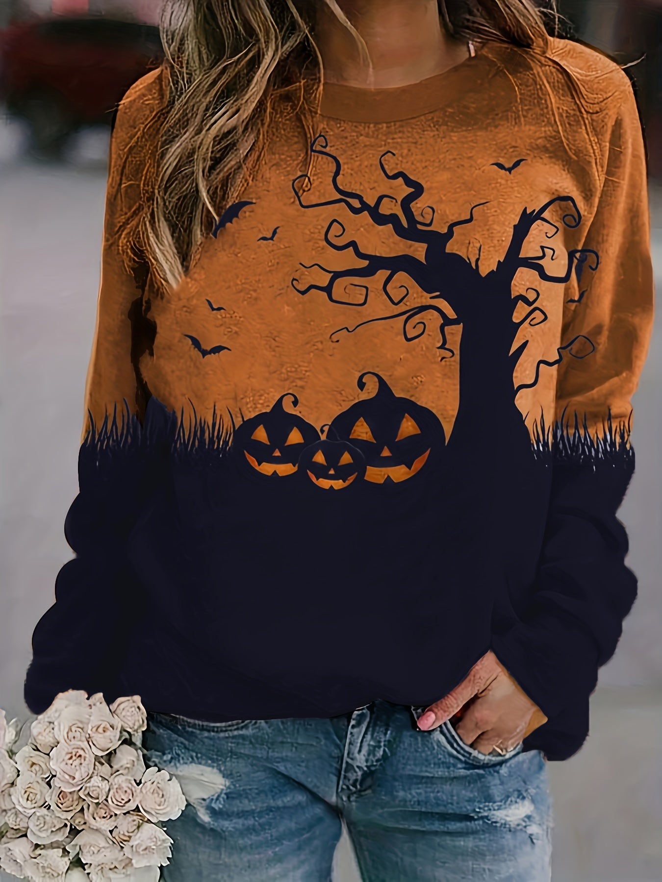 Sweatshirt mit Rundhalsausschnitt für Halloween