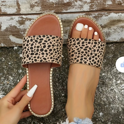 Gepunktete Sandalen Beige - Lila