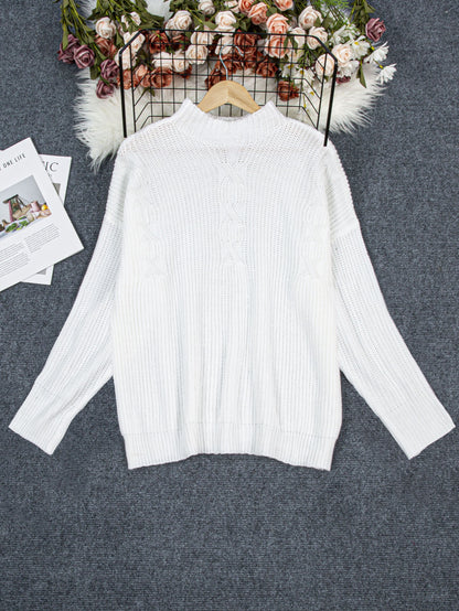 Blauer Jacquard Pullover in Plusgröße - Mia