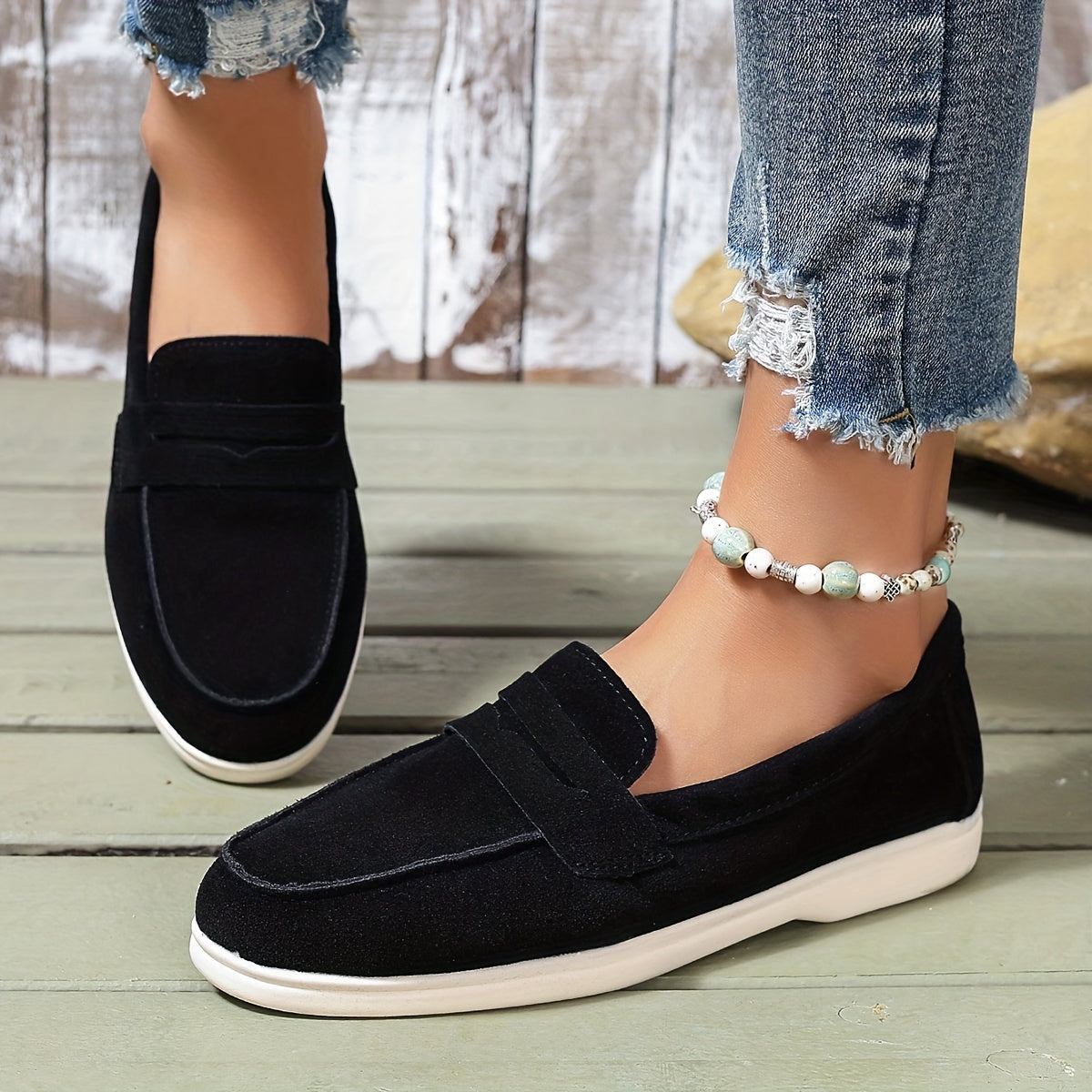 Beige Komfort Loafers - Elegante Lena