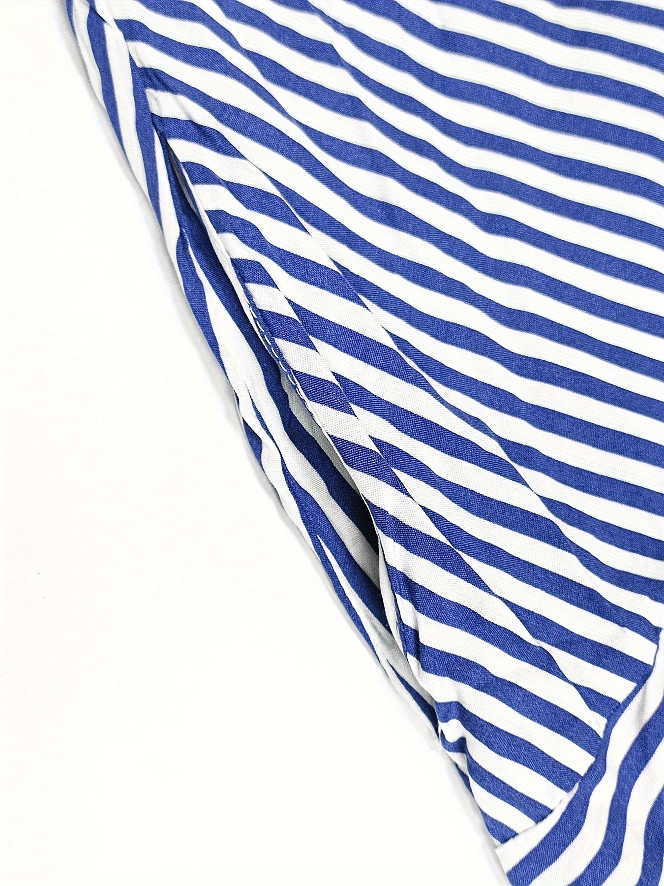 Blaues Midi-Streifenkleid - Clara