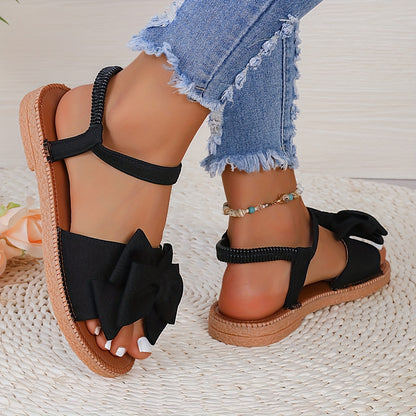 Schwarze Bogen-Sandalen - Jessica