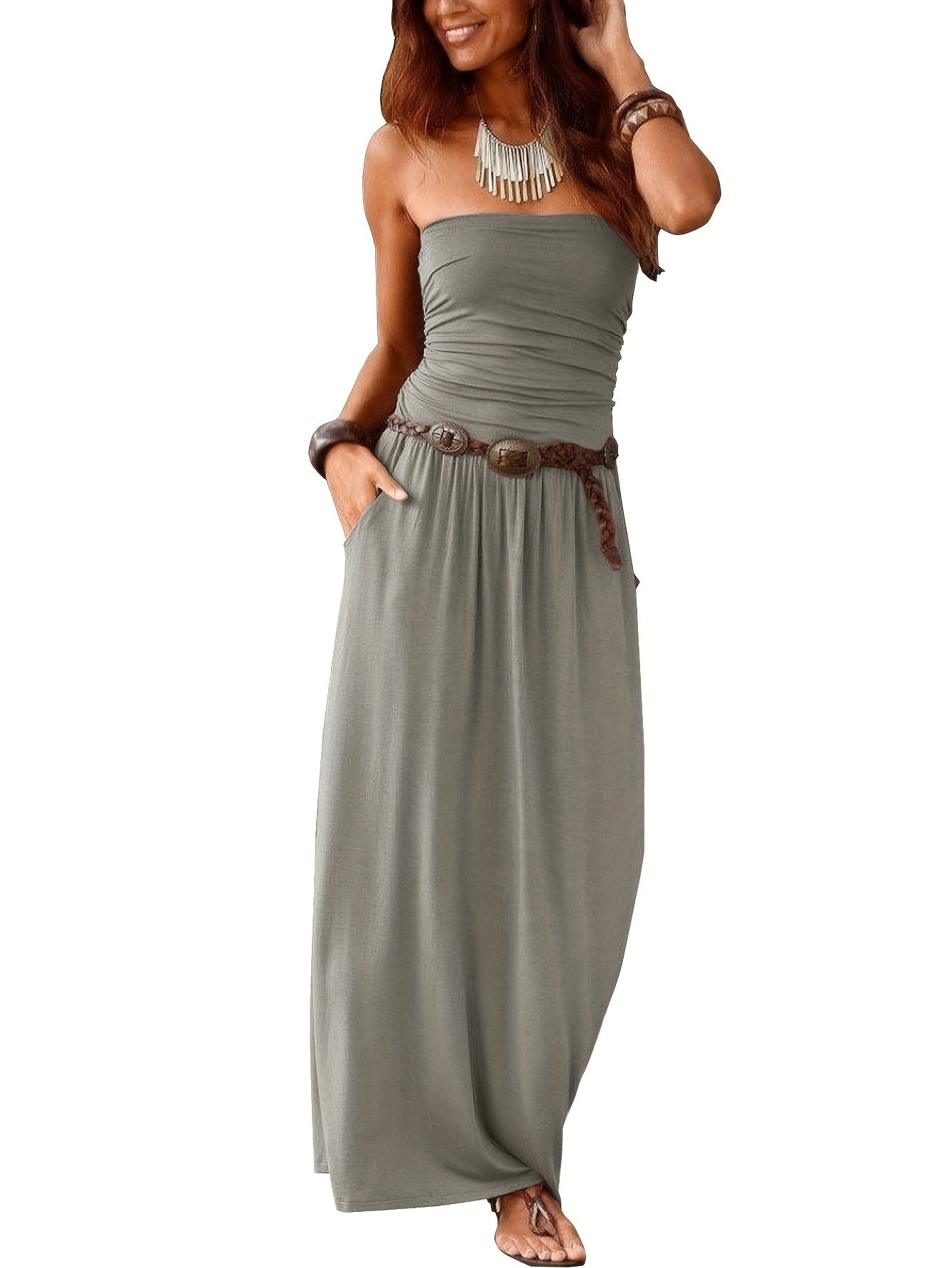 Schwarzes Maxikleid mit Bandeau - Lara