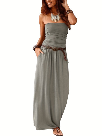Schwarzes Maxikleid mit Bandeau - Lara