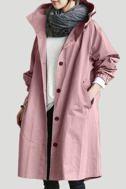 Amaya - wasserdichter trenchcoat mit kapuze für damen