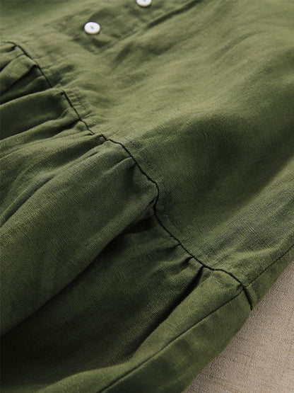 Beiges Ärmelloses Midikleid Mit Knopfdetails - Emma