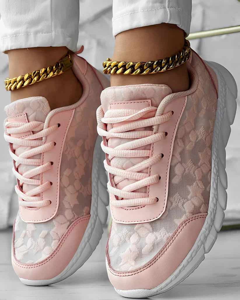 Elisabeth lässige, atmungsaktive sneaker mit blumenmuster – damen