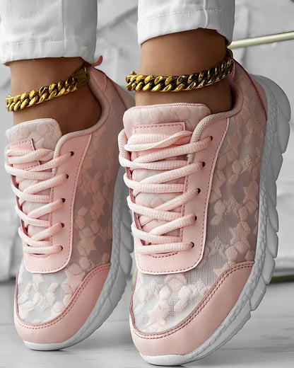 Elisabeth lässige, atmungsaktive sneaker mit blumenmuster – damen