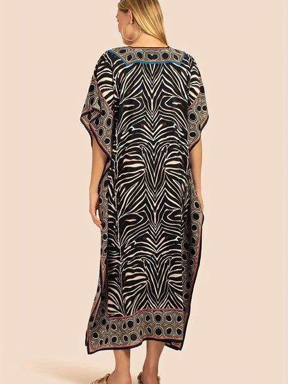 Schwarzer Zebra-Kaftan - Zara