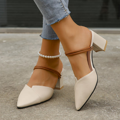 Cremeweiße Slingback-Sandalen - Vanessa