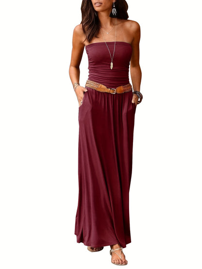 Schwarzes Maxikleid mit Bandeau - Lara