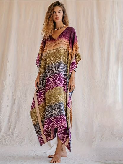 Buntes Maxi-Kaftan Kleid - Lena