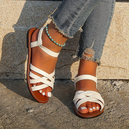 Dunkelbraune Flache Sandalen - Emma