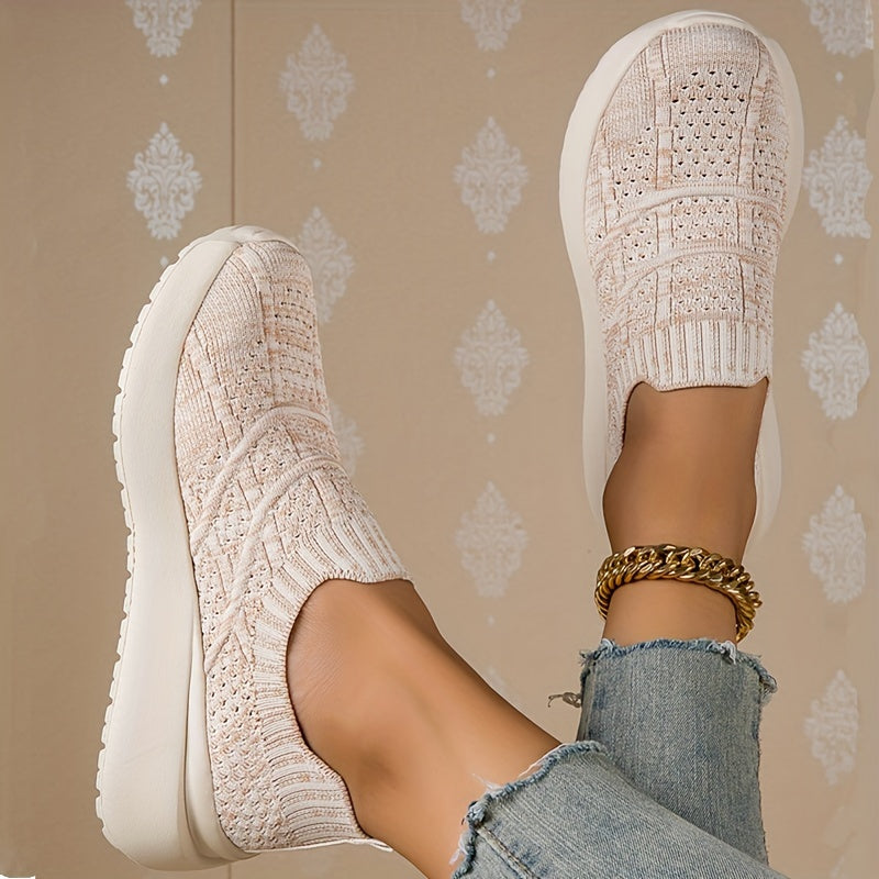 Beige Strick Sneaker - Mila