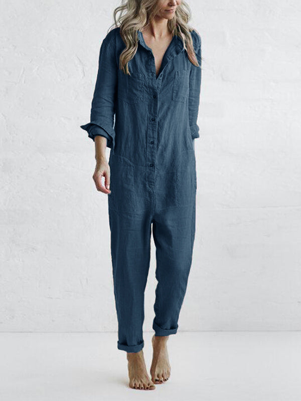 Charlotte - Olivgrüner Utility-Jumpsuit