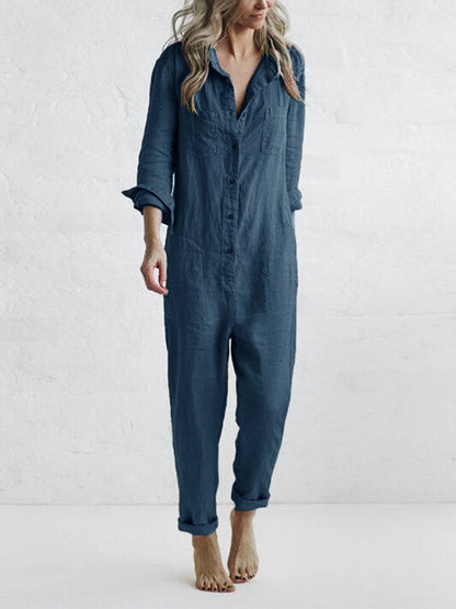 Charlotte - Olivgrüner Utility-Jumpsuit