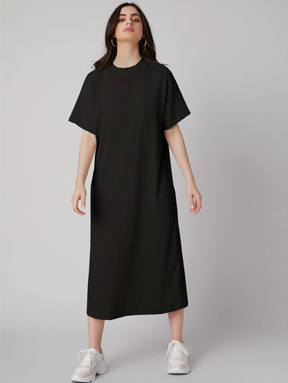 Grünes Freizeitkleid Kurzarm - Lina