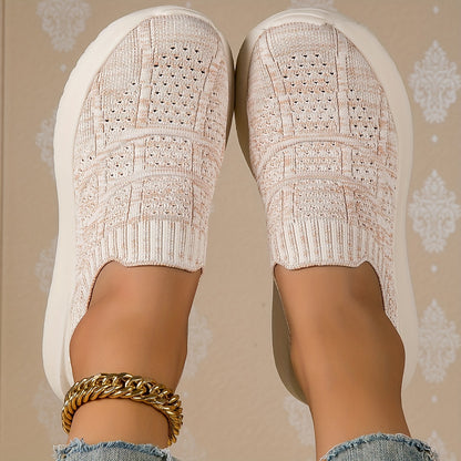 Beige Strick Sneaker - Mila