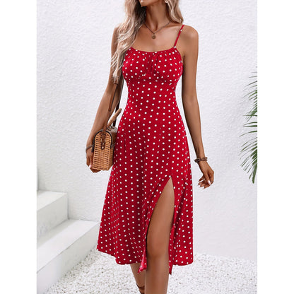 Valentina - rotes polka-dot midi-kleid