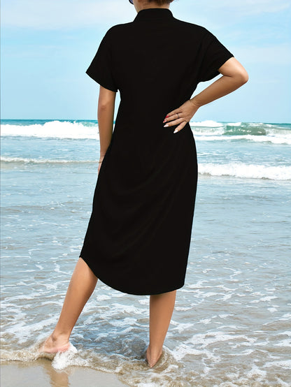 Grünes Hemdkleid mit Knopfleiste - Nora